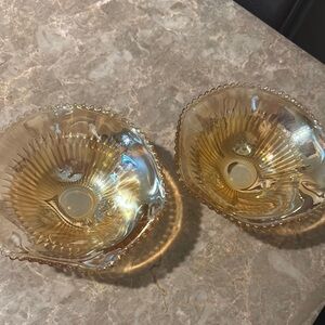 Vintage Amber Glass Bowls Set